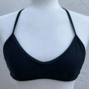 Halter Style Sleek Bikini Top Black Adjustable Straps Size Small​​‎